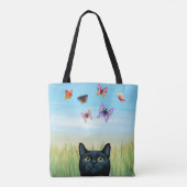 Katze 606 Katzenschmetterlinge Tasche (Rückseite)