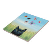 Katze 606 Schmetterling Natur Fliese (Seite)