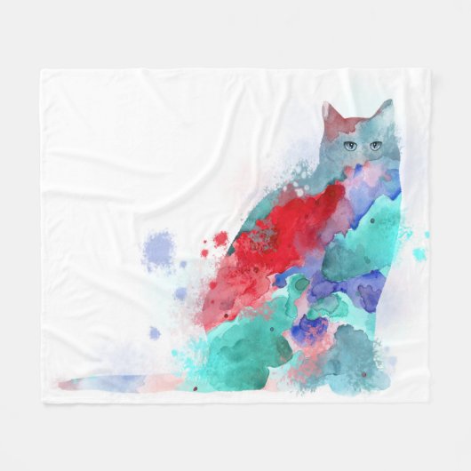 Katze 609 fleecedecke (Vorderseite (Horizontal))
