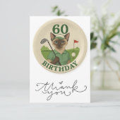 Katze 60. Geburtstag Dankeskarte (Stehend Vorderseite)