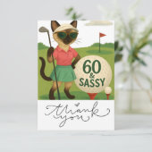 Katze 60. Geburtstag Dankeskarte (Stehend Vorderseite)