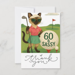 Katze 60. Geburtstag Dankeskarte