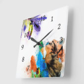 Katze 610 quadratische wanduhr (Winkel)