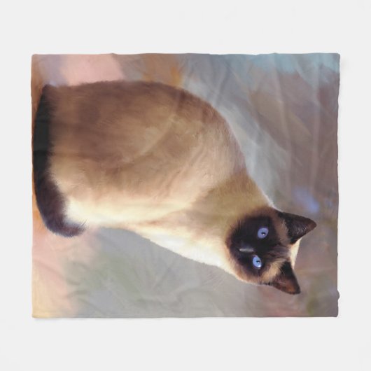 Katze 613 siamesisch fleecedecke (Vorderseite (Horizontal))