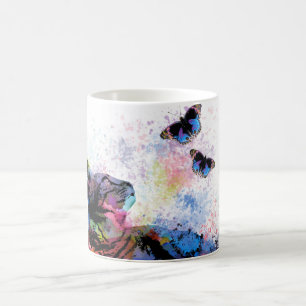 Katze 614 Schmetterling Kaffeetasse