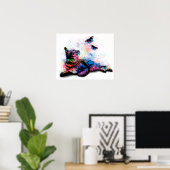 Katze 614 Schmetterling Poster (Heimbüro)