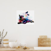 Katze 614 Schmetterling Poster (Küche)