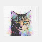 Katze 618 weiß fleecedecke (Vorderseite (Horizontal))