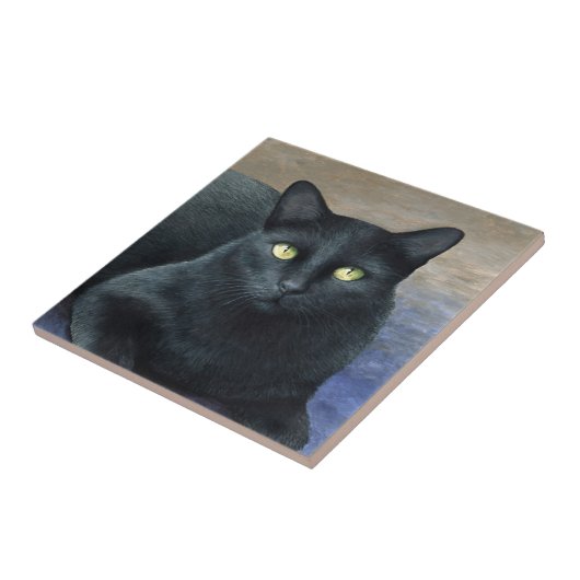 Katze 621 schwarze Katze Fliese (Seite)