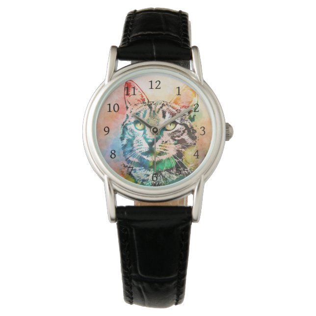 Katze 643 armbanduhr (Vorderseite)