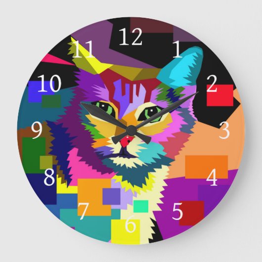 Katze 656 große wanduhr (Vorderseite)