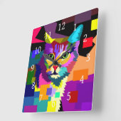 Katze 656 quadratische wanduhr (Winkel)