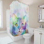 Katze 663 Multicolorkatze Duschvorhang (Beispiel)