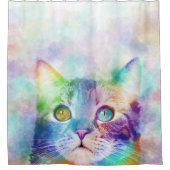 Katze 663 Multicolorkatze Duschvorhang (Vorderseite)
