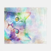 Katze 663 Multicolorkatze Fleecedecke (Vorderseite (Horizontal))
