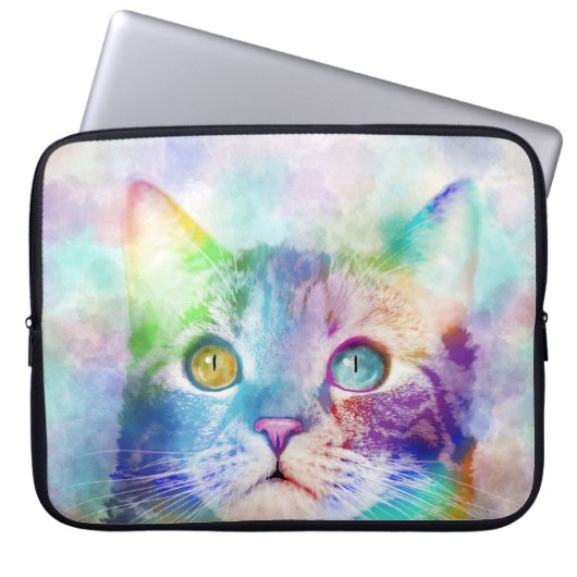 Katze 663 Multicolorkatze Laptopschutzhülle (Vorderseite)
