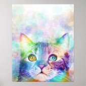 Katze 663 Multicolorkatze Poster (Vorne)