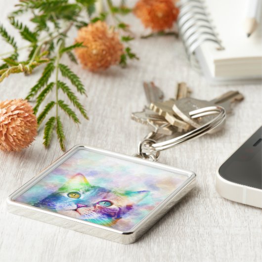 Katze 663 Multicolorkatze Schlüsselanhänger (Seite)