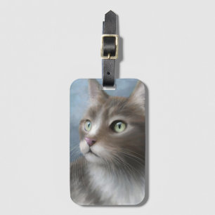 Katze 682 blau gepäckanhänger
