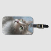 Katze 682 blau gepäckanhänger (Vorderseite (Horizontal))