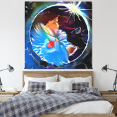 Katze 6 - Sonnenfinsternis Leinwanddruck (Insitu (Schlafzimmer))