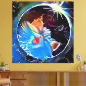 Katze 6 - Sonnenfinsternis Leinwanddruck (Insitu (Wohnzimmer))