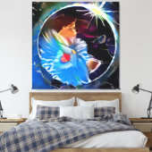 Katze 6 - Sonnenfinsternis Leinwanddruck (Insitu (Schlafzimmer))