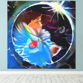 Katze 6 - Sonnenfinsternis Leinwanddruck (Insitu (Holzboden))