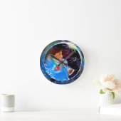 Katze 6 - Sonnenfinsternis Runde Wanduhr (Zuhause)