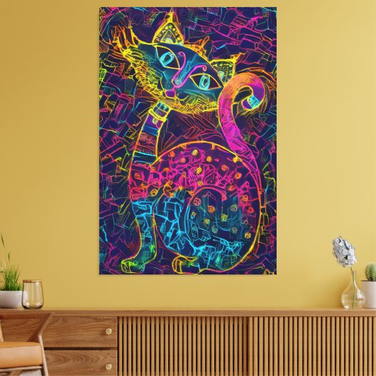 Katze 7 - Glücksfall 7 Leinwanddruck (Insitu (Wohnzimmer))