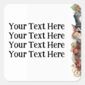 Katze 7 Weihnachtskitt Quadratischer Aufkleber (Vorderseite)