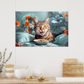 Katze 8 März Frauentag oder 8. Geburtstag Poster (Küche)