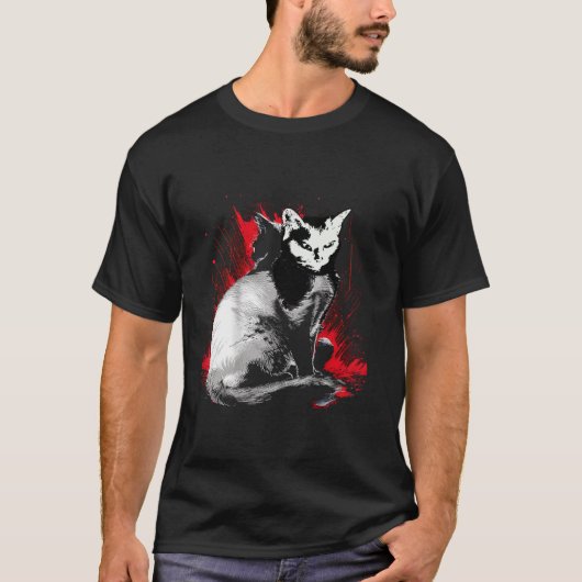 Katze Abstrakte Katze im Inneren Selfs Tierische N T-Shirt (Vorderseite)
