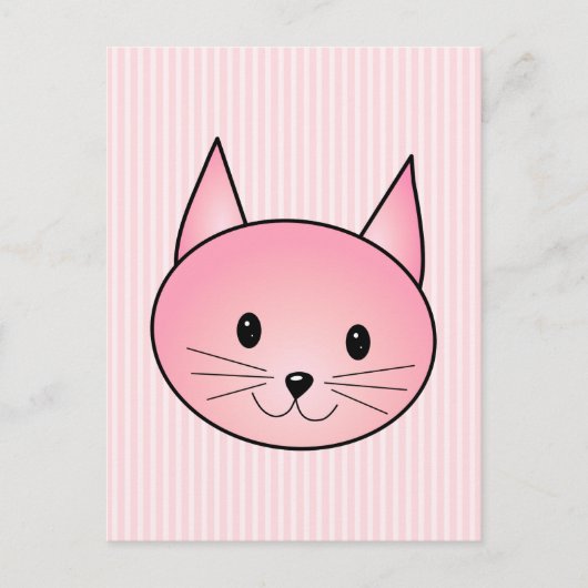 Katze. Adorable hübsch rosa Kätzchen. Postkarte (Vorderseite)
