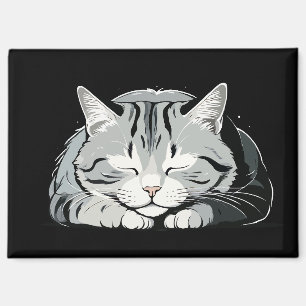 Katze Adorable Süße Tier Schlafen Entspannung Ruhe Magnet