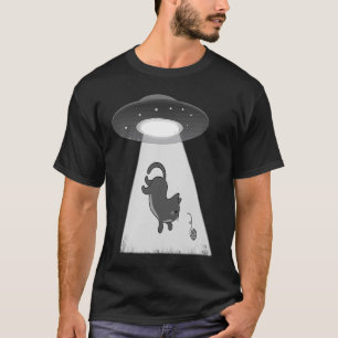 Katze Alien Niere UFO Wir machen Garn T-Shirt