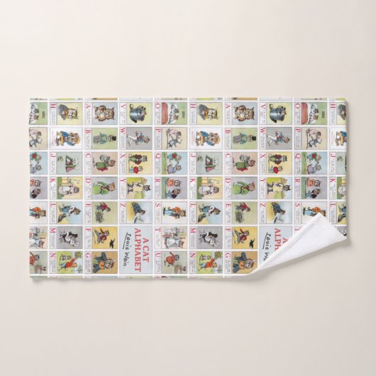 Katze Alphabet, Louis Wain Badhandtuch Set (Handtuch)