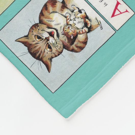 Katze Alphabet, Louis Wain Fleecedecke (Ecke)