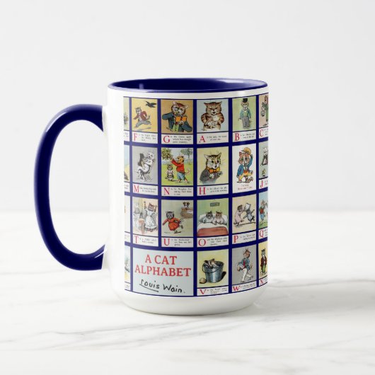 Katze Alphabet, Louis Wain Tasse (Links)