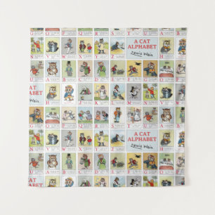 Katze Alphabet, Louis Wain Wandteppich