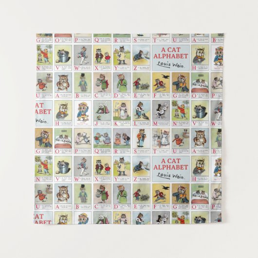 Katze Alphabet, Louis Wain Wandteppich (Vorderseite)