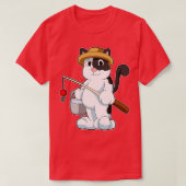 Katze als Angler mit Eimer Wasser T-Shirt (Design vorne)