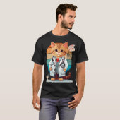 Katze als Arzt T-Shirt (Vorne ganz)