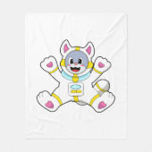 Katze als Astronaut in Kostüme Fleecedecke (Vorderseite)