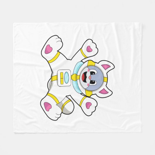 Katze als Astronaut in Kostüme Fleecedecke (Vorderseite (Horizontal))