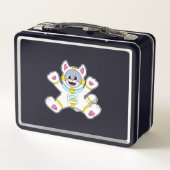 Katze als Astronaut in Kostüme Metall Brotdose (Rückseite)