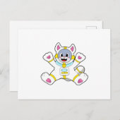 Katze als Astronaut in Kostüme Postkarte (Vorne/Hinten)