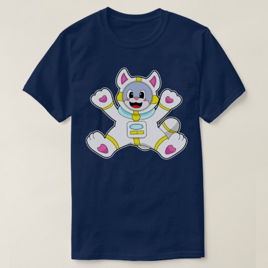 Katze als Astronaut in Kostümen T-Shirt (Design vorne)