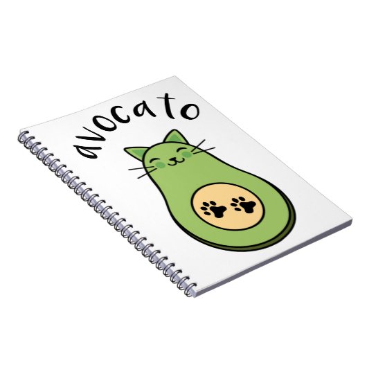 Katze als Avocado avocato Notizblock (Rechte Seite)
