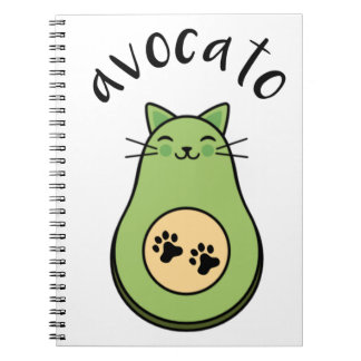 Katze als Avocado avocato Notizblock